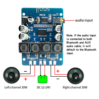 TPA3118 DIY ses kurulu 2X30W Stereo dijital güç amplifikatörü BT ev Stereo sistemleri için DC 12-24V güç kaynağı ile