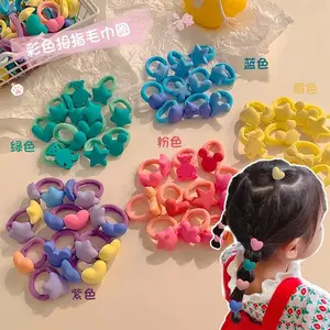 Jiamu Großhandel Top Qualität Bunte Süße Mini Nylon Elastische Haar gummis Für Kleine Mädchen Kleine Haar bänder Koreanische Blume