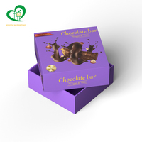 Boîte cadeau de luxe carrée personnalisée pour chocolats, petite, 16x16x6.2cm, en carton couché C2S/carton gris, faite à la main, imprimée, finition mate