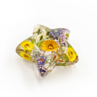 Artisanat en résine fait main en usine, module en résine transparente avec fleurs réelles, porte-bougie DIY