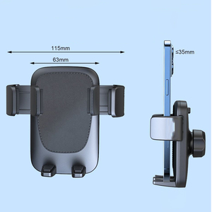 Phone <b>Car</b> Mount | Air Vent <b>Car</b> Mobile Holder with Super Strong <b>Clamping</b> Force, Leather Material Reserved Charging Port - Product Image 4