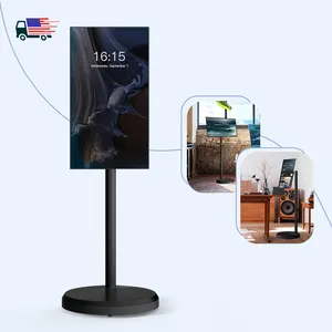 Portable Indoor 21.5Inch Android Stand By Me Me Moving Smart WiFi Touch Screen Floor Standing Smart TV Lcd Smart Display