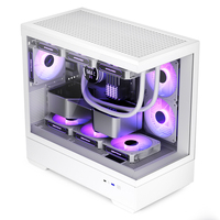 Boîtier de PC de bureau haut de gamme personnalisé, tour moyenne, M-ATX, entièrement transparent, aquarium, blanc, sans support, en stock