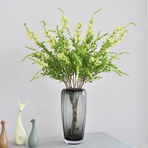 Tela de Seda Artificial de Alta Moda, Color Blanco y Rosa, Hierba Salvia <span class=keywords><strong>con</strong></span> <span class=keywords><strong>Flores</strong></span> para Ramo de Novia, Decoración de Bodas y Fiestas - Product Image 5