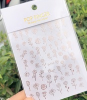 Qianya 2025 3D bricolage Nail Art autocollant vague ligne conception multi-conception irrégulière dentelle Rose coeur plastique ongle décalcomanie
