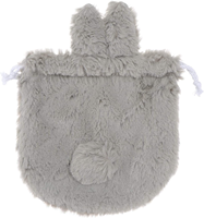 Sac de maquillage en peluche de lapin gris avec cordon de serrage sac cosmétique Portable de voyage de haute qualité pochette de rangement de lapin de grande capacité