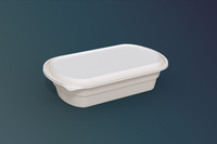 Boîte moderne pour canard rôti avec couvercle 1200ml+700ml en amidon de maïs bio et PP, récipient jetable compatible micro-ondes pour restaurants