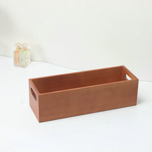 Wooden Storage <b>Box</b> Rectangular Solid Wood Open Top Desktop Organizer Eco Friendly <b>Makeup</b> Organizers - Product Image 2