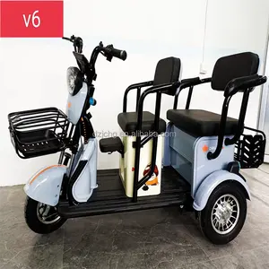 800 vatios V6 personalizado de fábrica al por mayor de alta calidad gran stock de pasajeros triciclo eléctrico de gran tamaño de la fuerza