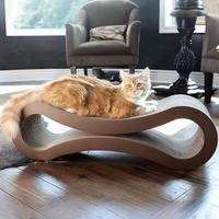 Arbre à chat moderne et durable en forme de 8, en carton ondulé, avec sac de catnip, jouet à gratter pour chat
