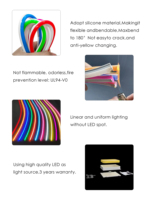 Bande LED néon flexible QM Gen 2 - 12V, tube néon en silicone flexible RGBIC Pixel LED en forme de S pour décoration intérieure et extérieure