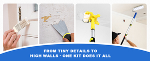 Kit de Rodillos de Pintura de 30 Piezas con Barra de Extensión de 2 a 4 Pies, Suministros para Pintar Paredes con Rodillo para Bordes de 12 Pulgadas, Juego de Pintura para el Hogar - Product Image 4