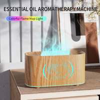 Diffuseur d'arômes à flamme volcanique, humidificateur ultrasonique à brume froide 160 ml, diffuseur d'huiles essentielles avec lumière LED de nuit à 7 couleurs