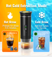 Machine à expresso portable avec fonction de chauffage 3 en 1, grande capsule, petite capsule, poudre de café, brevet d'usine