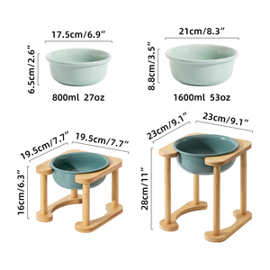 Bols pour chiens en céramique écologiques Shamitao, réglables, moyens et grands, protecteurs, arrondis, 17,5 cm/21 cm, qualité supérieure - Product Image 2