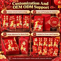 Enveloppes rouges du Nouvel An chinois avec logo personnalisé, vente en gros de paquets Ang Bao rouges et dorés pour cadeaux festifs d'entreprise