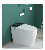 WC intelligent mural en céramique à prix abordable avec siphon en P, télécommande, siège chauffant et couvercle à fermeture douce - Mobilier de salle de bain