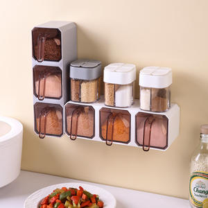 Boîte à épices murale multifonctionnelle pour cuisine, organiseur de rangement en plastique pour assaisonnements - Product Image 4