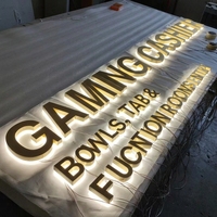 Lettres LED Halo Lit personnalisées en acier inoxydable miroir, lettres 3D illuminées en acrylique pour la décoration murale de la réception de bureau