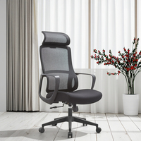 Chaise de bureau professionnelle pivotante avec dossier ergonomique pour le soutien lombaire, accoudoirs fixes de forme ergonomique et haute résilience, pour ordinateur de bureau