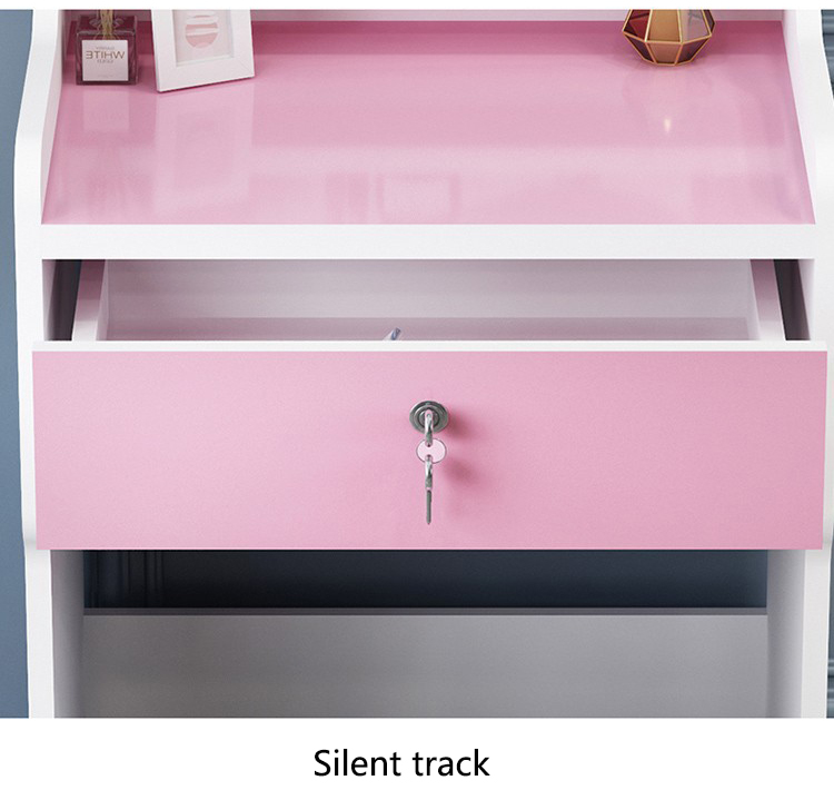 Modern Light Pink Makeup Vanity Table Set with Heart Mirror - Stylish Dressing  Table for Bedrooms and Apartments
