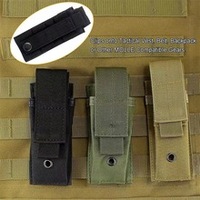 Accessoires de chasse, étui tactique pour lampe torche, sac à chargeur simple, étui pour lampe torche Molle avec étui pour couteau