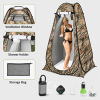 Tente de douche améliorée avec kit de douche électrique, affichage numérique de la température, cabine de change privée, protection UV, étanche, pour camping en extérieur