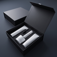 Boîte de papier de rangement personnalisée de luxe Carton recyclé noir blanc Boîte cadeau cosmétique de stratification mate haut de gamme magnétique