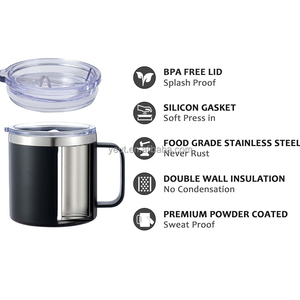 Biểu Tượng Tùy Chỉnh 304 Thép Không Gỉ Đôi Tường Cốc Cốc 12Oz-24Oz Cách Điện Cắm Trại Cốc Cà Phê Với Bột Tráng Xử Lý - Product Image 4