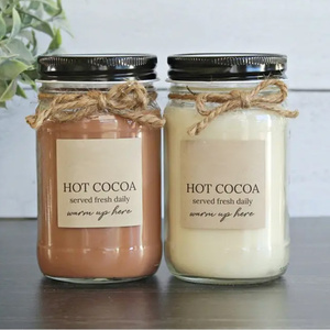 Prix d'usine Bougie parfumée en pot de verre de haute qualité Cadeau de bougie parfumée en pot de <span class=keywords><strong>confiture</strong></span> de taille personnalisée - Product Image 5