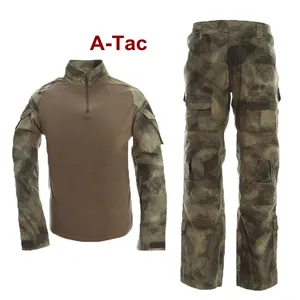 Tactical Shirts Military Double Safe Custom Long Sleeve Tactical Shirt Multicam Tactical Clothing Camouflage Uniform G3 G2 Frog Black Camouflage Suit