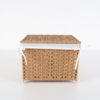 Panier de rangement pliable en tissu avec couvercle et poignées, organisateur pliable pour chambre, placard, vêtements, couvertures, organisation domestique