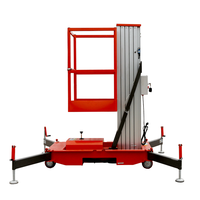 Tables élévatrices hydrauliques doubles en alliage de 4m à 10m, plateforme élévatrice électrique verticale à mât unique en alliage d'aluminium pour personnel