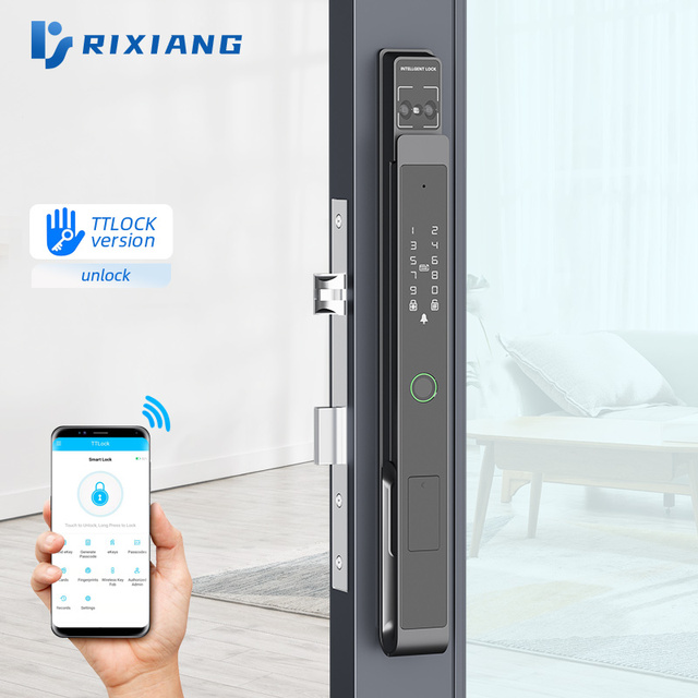 WiFi Finger Lock Smart Door Face Palm Keyless TTlock IP65 Waterproof Break Bridge Aluminum Narrow Door Combination Lock System