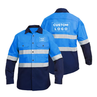 Chemise de travail de sécurité réfléchissante haute visibilité deux tons à manches longues Logo de l'équipe personnalisé