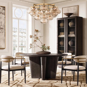 Sedia da Pranzo RH ARNO in Tessuto, Struttura in Legno Chiaro con Dettagli Dorati, Stile Scandinavo Moderno, Seduta Imbottita Confortevole - Product Image 2