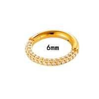 ASTM F136 G23 Anneau de nez en titane pour femmes Bijoux de corps 16G Oreille Os Piercing Boucles d'oreilles avec zircon