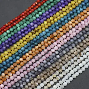 3 mm4mm Natur schale glatte runde Perle lose Perle Pulver/gelb/schwarz Schale mehrfarbige Perle Schmuck Zubehör für DIY verwendet