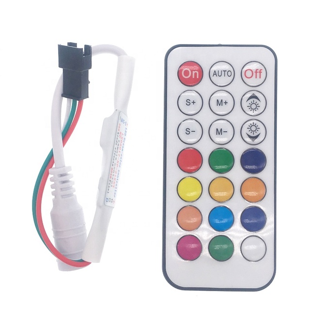 For LED Full Dream-color Led Module RF Wireless Mini Controller with 21-key,RF Remote Controller Led Mini Dream Color Controller