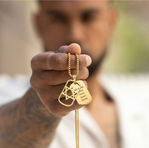 Collana con <span class=keywords><strong>Nome</strong></span> da Uomo in Acciaio Inossidabile con Stella <span class=keywords><strong>di</strong></span> David Inspire - Product Image 2