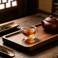 Ensemble de tasses à thé en verre à double paroi de style minimaliste élégant, tasses transparentes isolées thermiquement pour le thé, les boissons chaudes SUNPRO