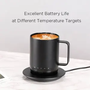 ハイエンドカスタムロゴスマートマグアプリ温度制御スマートドリンクウェア4時間バッテリー寿命ウォーマーワイヤレス加熱コーヒーカップ