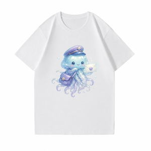T-shirt personalizzata a maniche corte con scollo rotondo e grafica originale Jellyfish Postman - Product Image 1