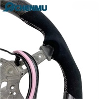 Volant en Fibre de Carbone de Haute Qualité Effet Suède pour BMW F20 F23 F30 F31 F32 F33 F36 X1 F48 X5 F15 X3 F25 M3 Fond Plat Rose