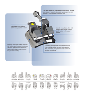 Perlengkapan Gigi 50 Set Behel Ortodontik Gigi MIM Mini Roth 022 345 Hooks Kawat Gigi untuk Gigi - Product Image 6