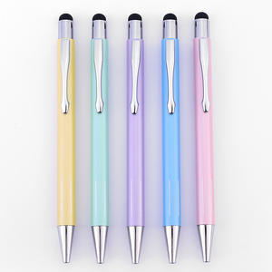 Macaron Color Multi Function <b>Stylus</b> Ballpoint Pen Custom Logo <b>Touch</b> <b>Screen</b> Slim Metal Ball Pen - Product Image 1