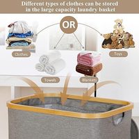 Panier à linge sale double Cedar Space 42*32*75CM, pliable, avec sac intérieur lavable en machine, pour chambre, salle de bain, rangement de jouets et collations