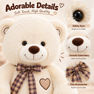 <span class=keywords><strong>Orsacchiotto</strong></span> di Peluche Personalizzato, Animali di Peluche Assortiti con Nastro, Morbidi al Tatto, per Regali di San Valentino e Matrimonio - Product Image 3