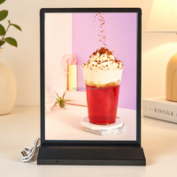 Boîte à lumière LED rechargeable double face A3, cadre en plastique, faible consommation, écologique, monochrome, pour menu de table intérieur ou suspendu en restaurant