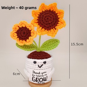 Fiori di cotone lavorati all'uncinetto a mano <span class=keywords><strong>rose</strong></span> di girasole per la laurea capodanno san valentino e bouquet artificiali di Pasqua - Product Image 1